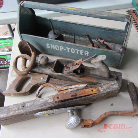 lot 195 image: Vintage Door Knobs, Wood Plane
