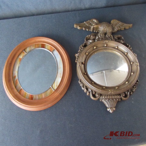 lot 204 image: Eagle Dome & Slag Glass Mirror
