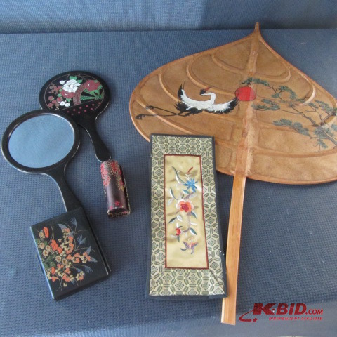 lot 208 image: Oriental Fan, Jewelry Boxes
