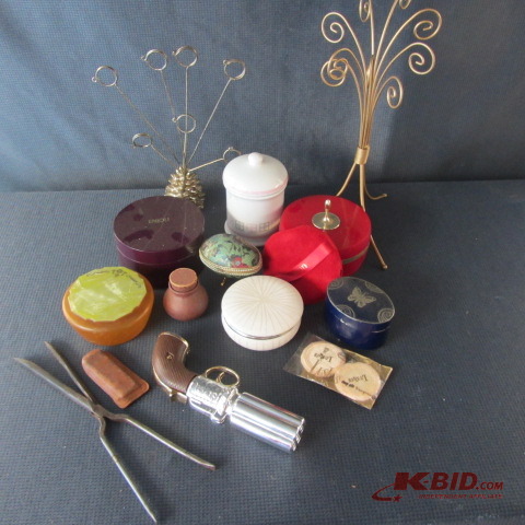 lot 220 image: Powder Boxes, Curling Iron