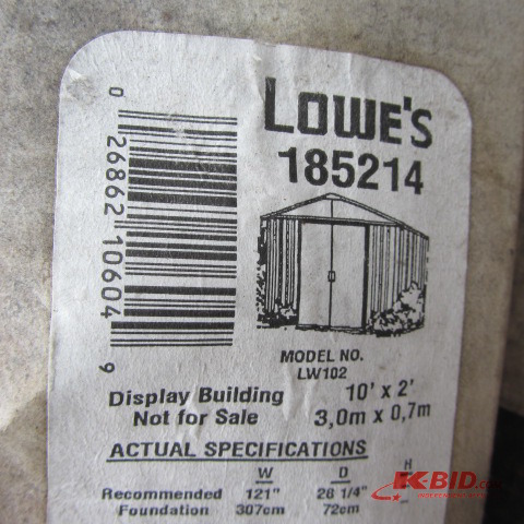 lot 231 image: Lowes Shed, New in Box