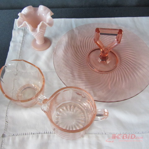 lot 235 image: Pink Depression Glass