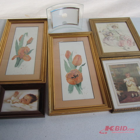 lot 237 image: Framed Art, Girls & Flowers