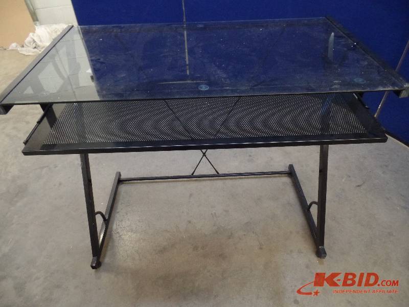 Metal and Glass Computer Desk