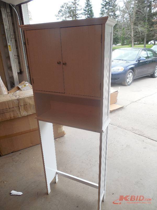 lot 39 image: Jenlea 25 x 63 Bathroom Space Saver Free Standing Cabinet