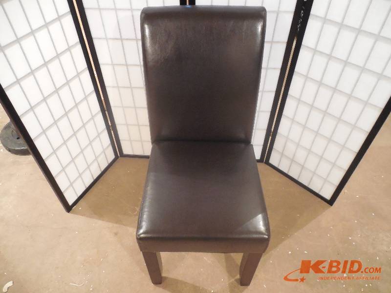 lot 5 image: New - Eco Leather Parsons Chair - Black
