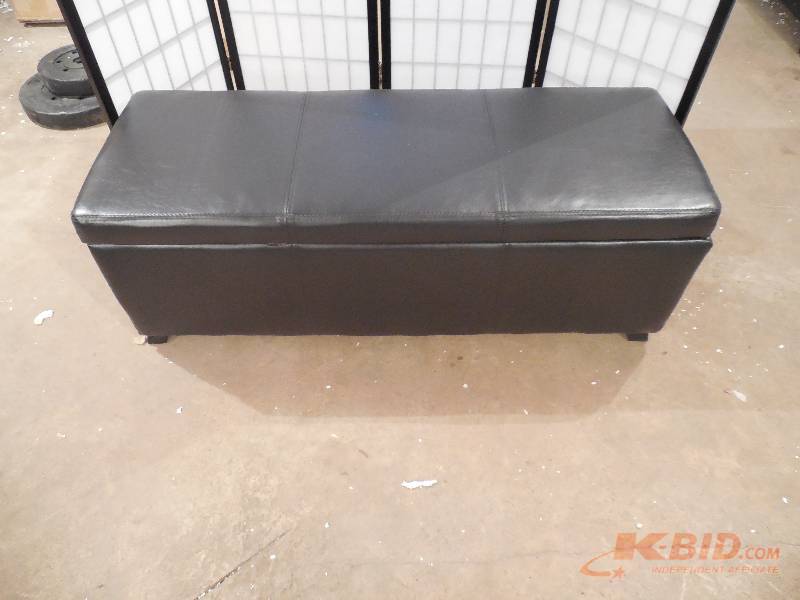 lot 6 image: alcove Bench Storage Ottoman - Black