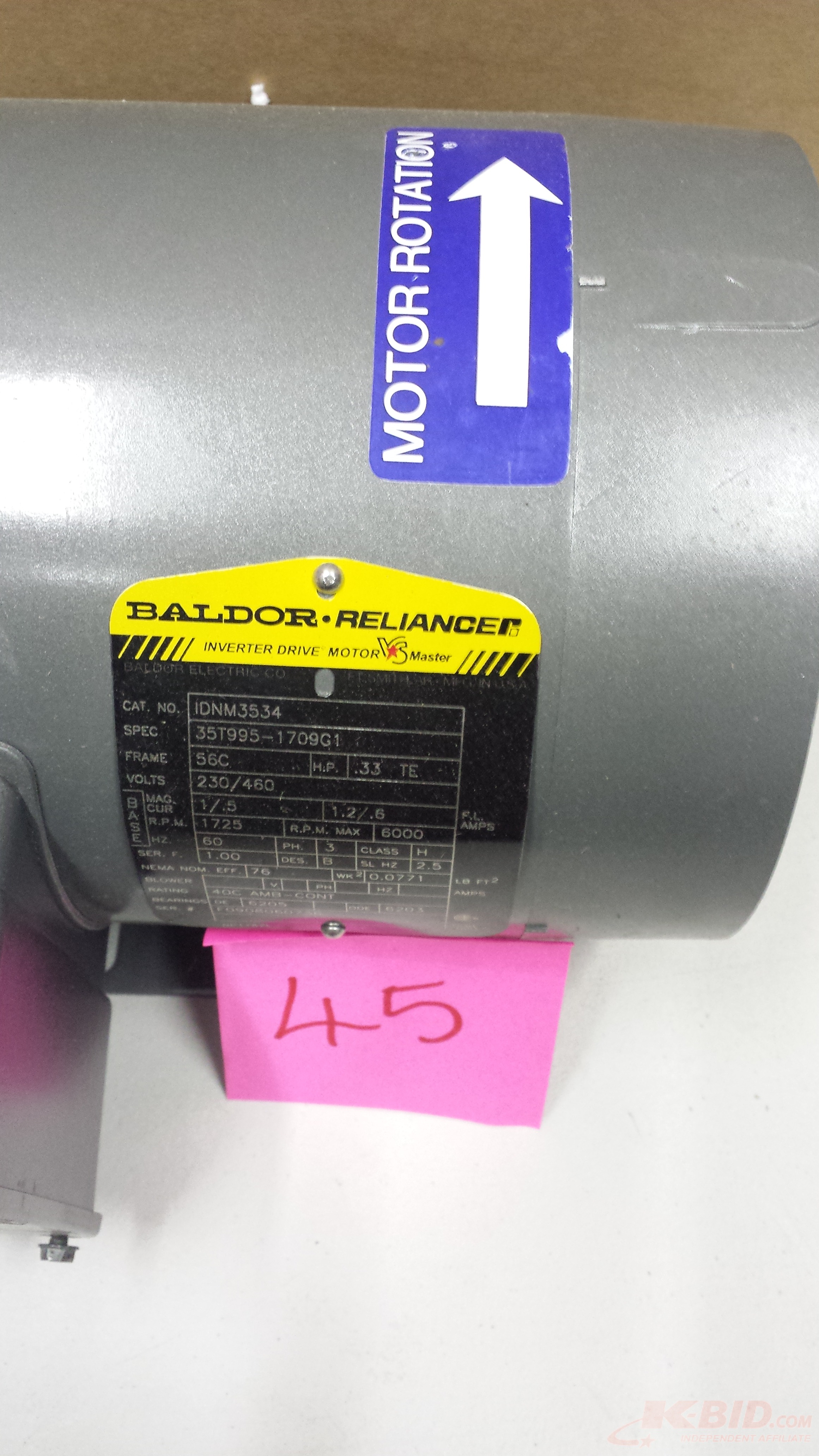 Baldor Reliance Inverter Drive Motor