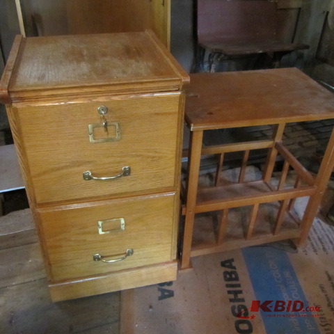 Wood File Cabinet, Lamp Table