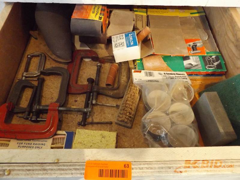 Assorted Sand Paper and Clamps