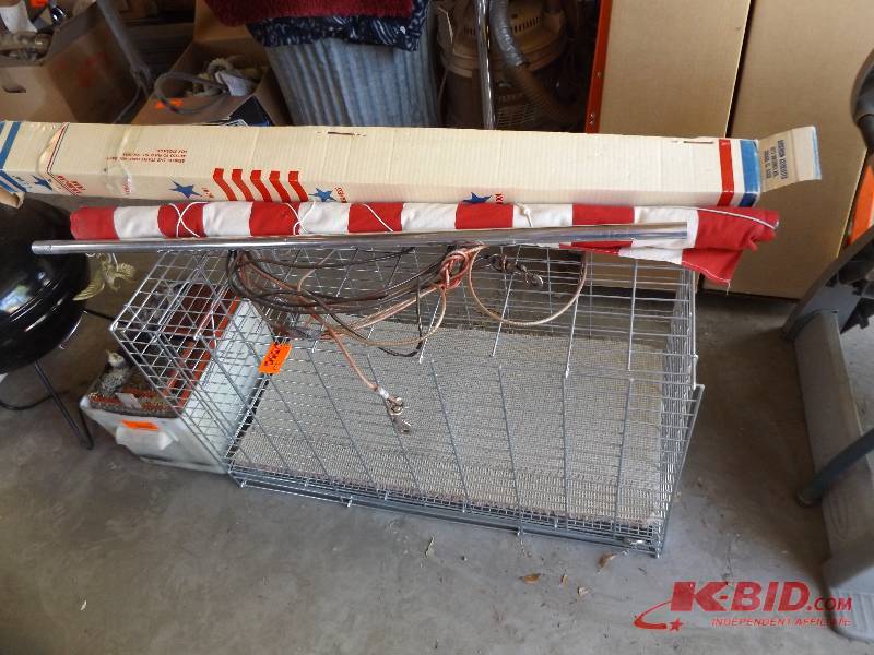 Animal Crate and Flag