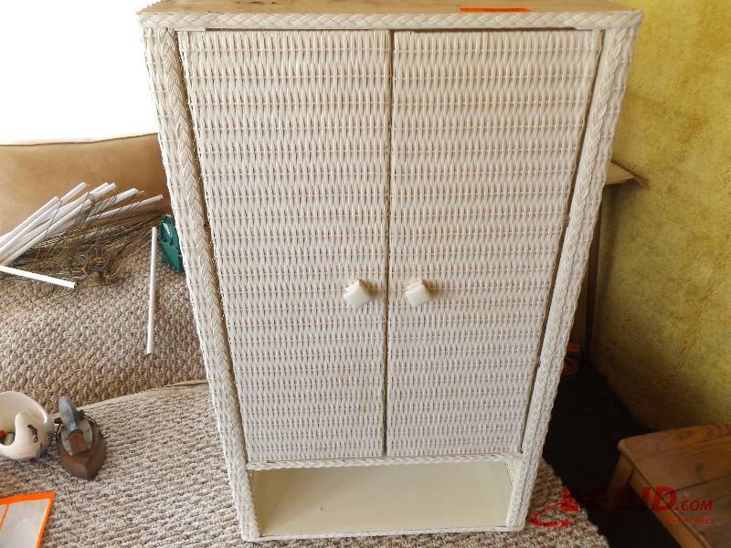 Wicker Storage Wall Cabinet