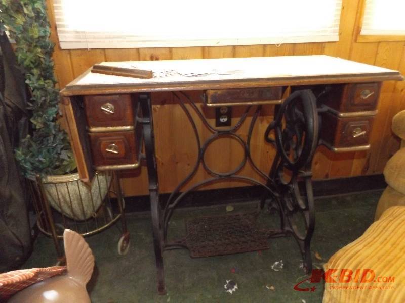 Vintage sewing machine cabinet