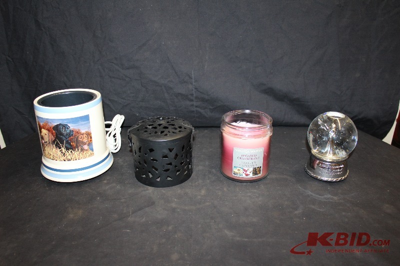 Candle Stuff and Snow Globe