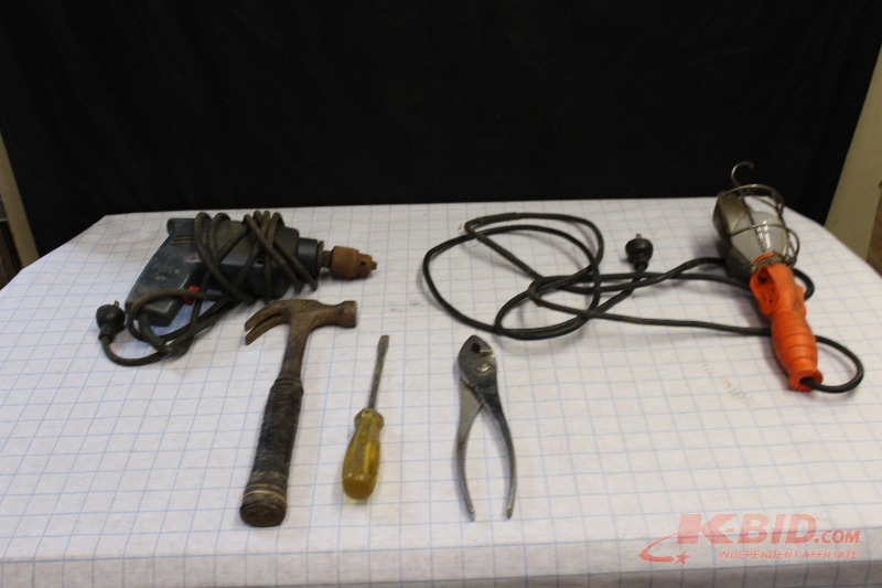 Drill, Trouble Light, Hammer