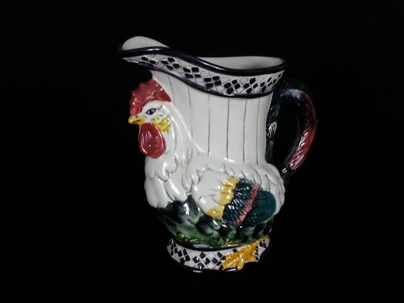 lot 15 image: Rooster Chalkware Pitcher