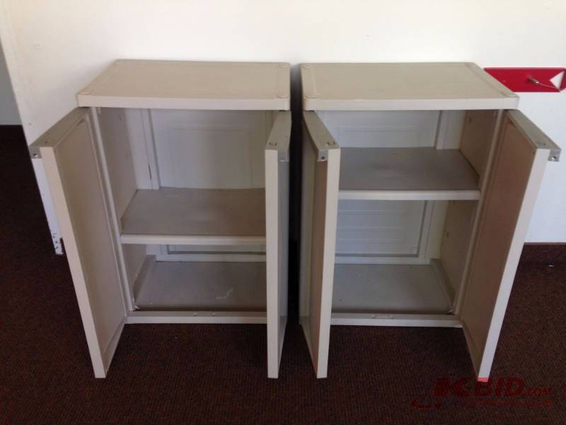 lot 50 image: Lot of (2) Steralite plastic storage cabinets...