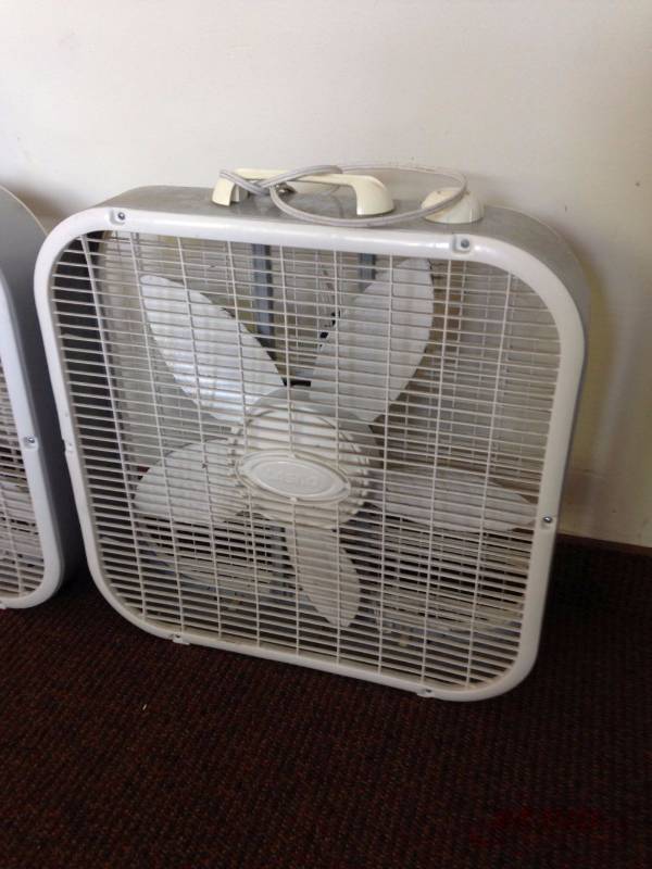 lot 56 image: Lot of (3) Lasko floor standing box fans. 3 s...