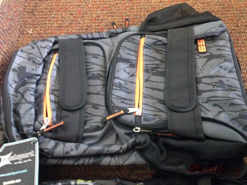 lot 74 image: Lot of (2) Eastsport skateboard backpacks. Br...