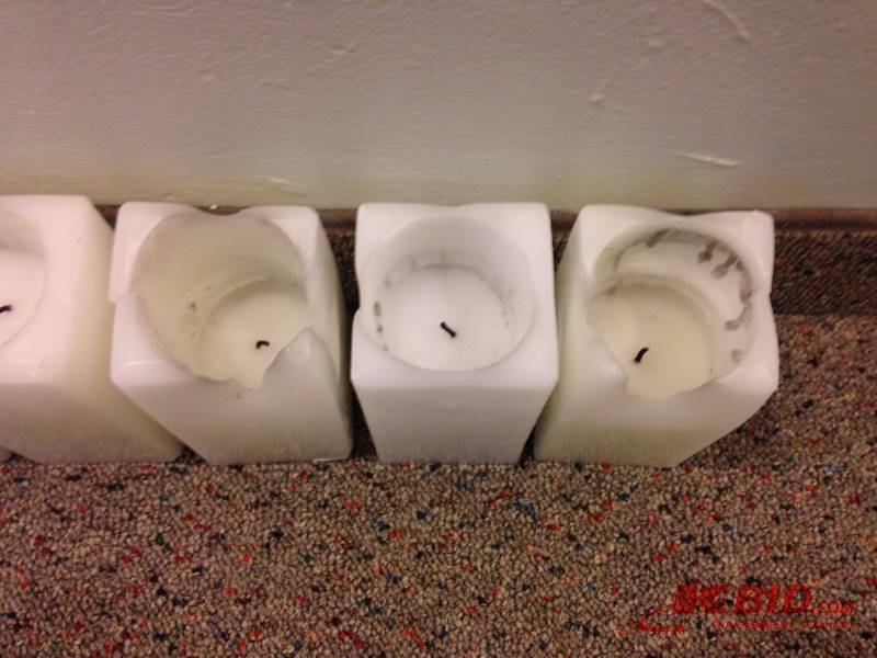 lot 93 image: Lot of (6) square unscented white candles, us...
