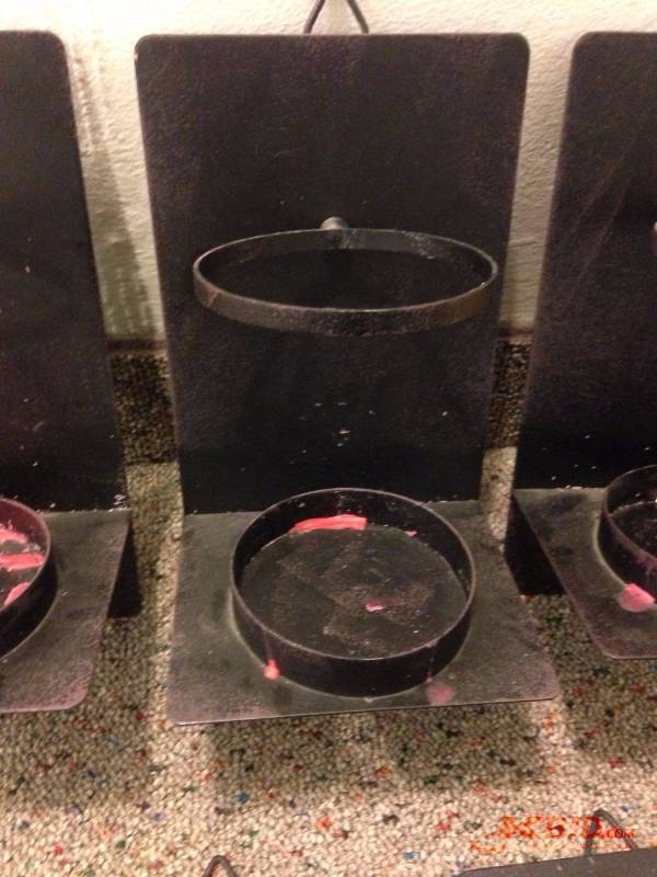 lot 100 image: Lot of (5) metal wall mounted candle holders....