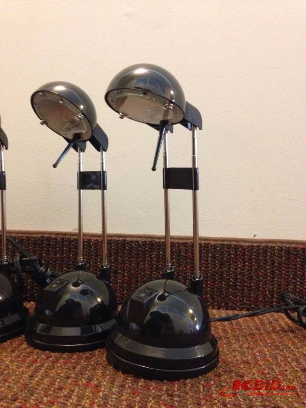 lot 111 image: Lot of (5) black IKEA desk lamps. Lamp height...