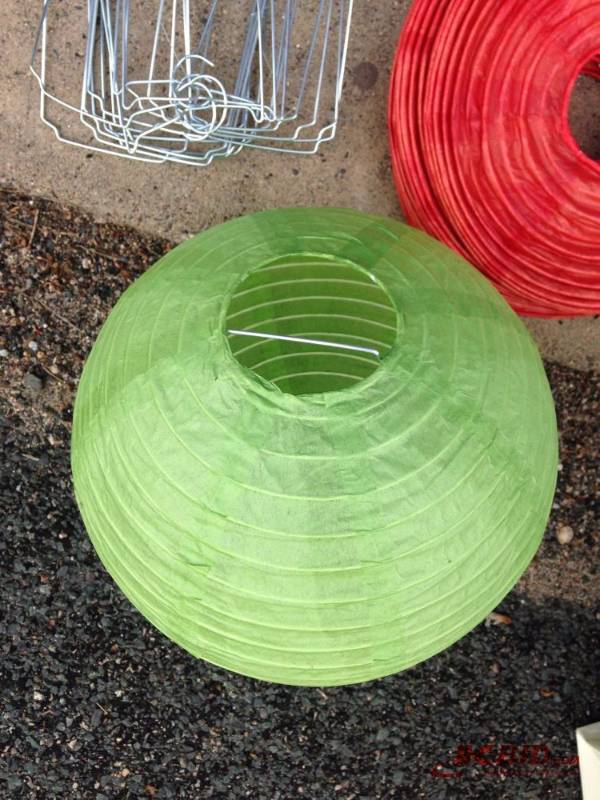 lot 161 image: Lot of Lanterns Includes (5) Green, (8) Whit...