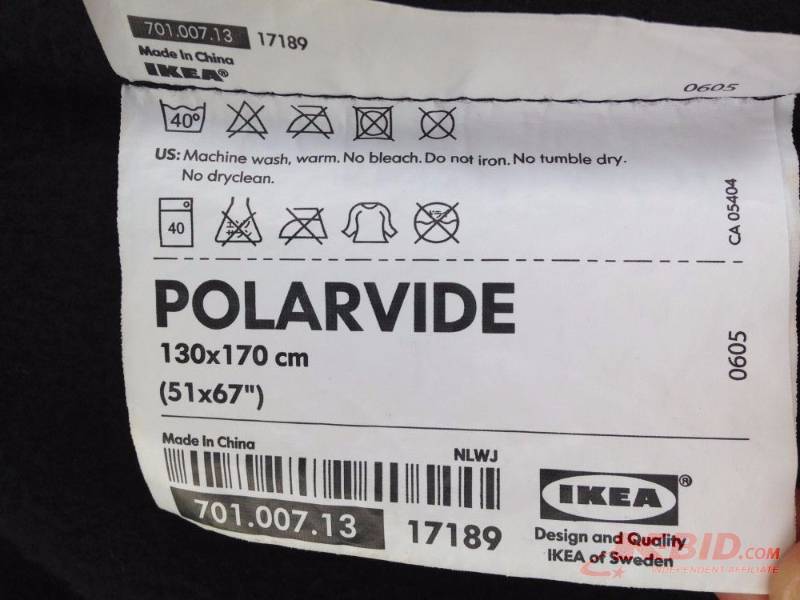 lot 168 image: Lot of (10) Black IKEA Fleece Blankets 51&qu...
