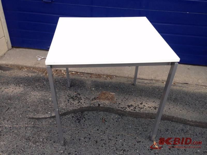 lot 78 image: White Square Table from IKEA 29.5 Wide x 29.5 Long x 29 High