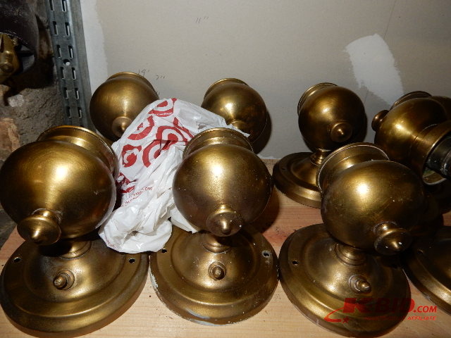 Brass and Frosted Glass Sconse lights