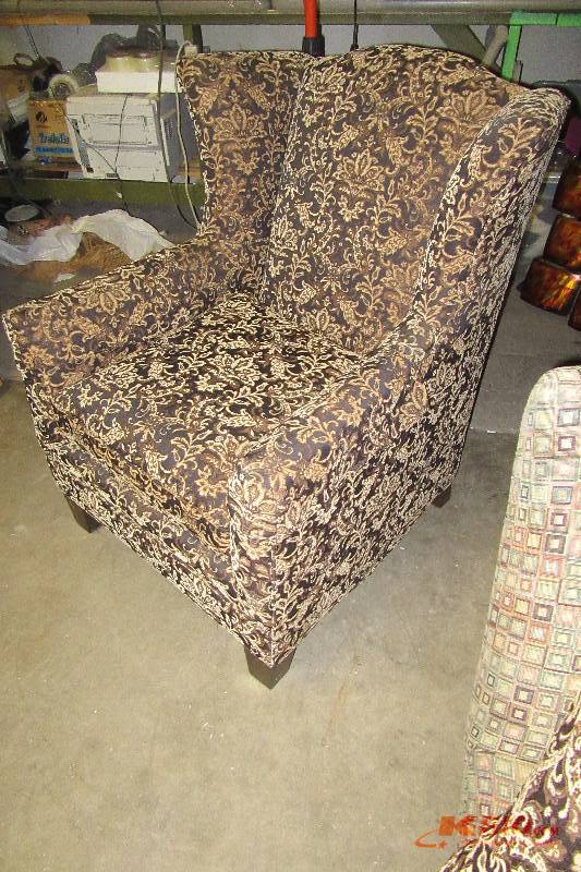 Nice Brown Paisley type High back chair