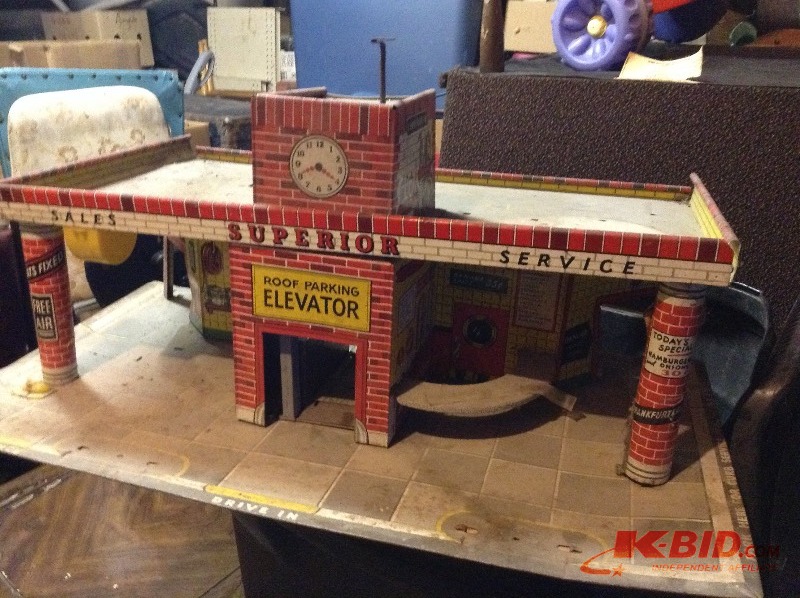 Antique 2 Story Toy Garage