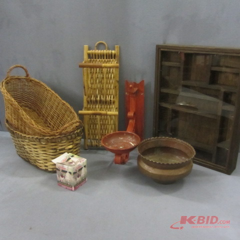 lot 44 image: Shadow Box, Planter, Wicker