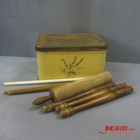 lot 49 image: Bread Box, Rolling Pin