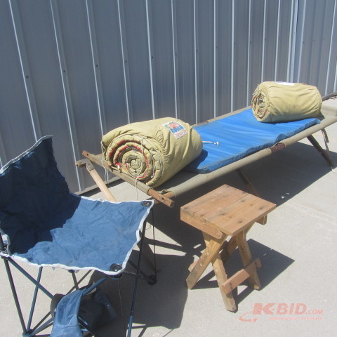 lot 83 image: Camping Cot, Sleeping Bag
