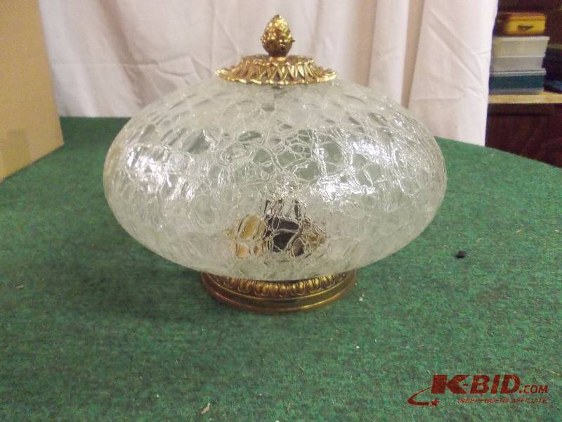 Vintage Crackle Glass Ceiling Light Fixture