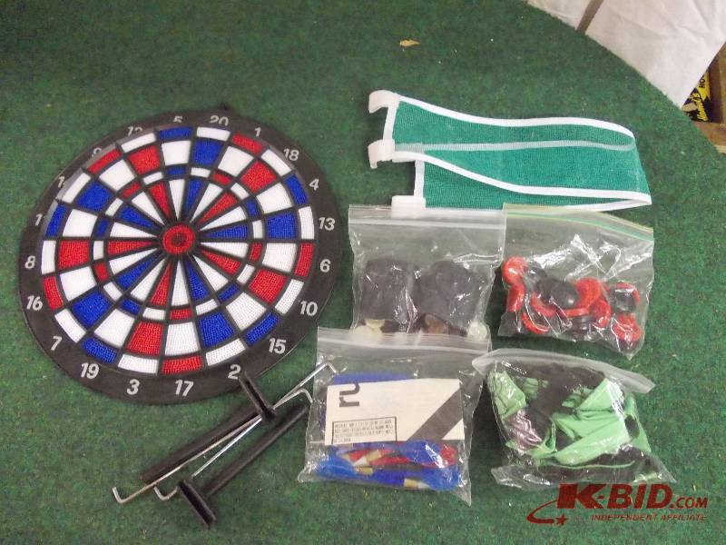 Box Lot - Dart Board, Small Ping Pong Set, More