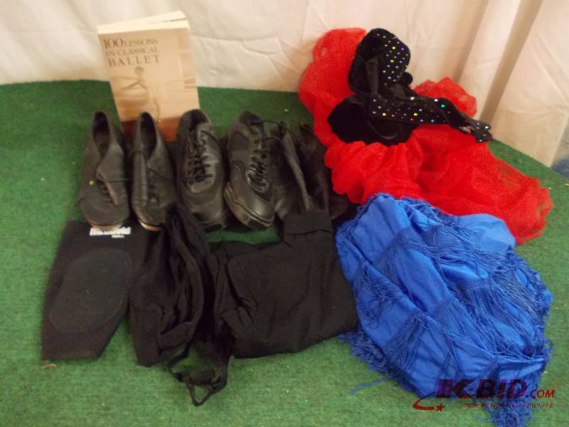 Box Lot - Dance Related, Dance Shoes Size 78, Costumes, Knee Brace, Book