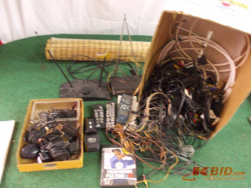 Box Lot-Power Cords, Cables, Remotes, Antenna, Power Adapters, Chargers, Related