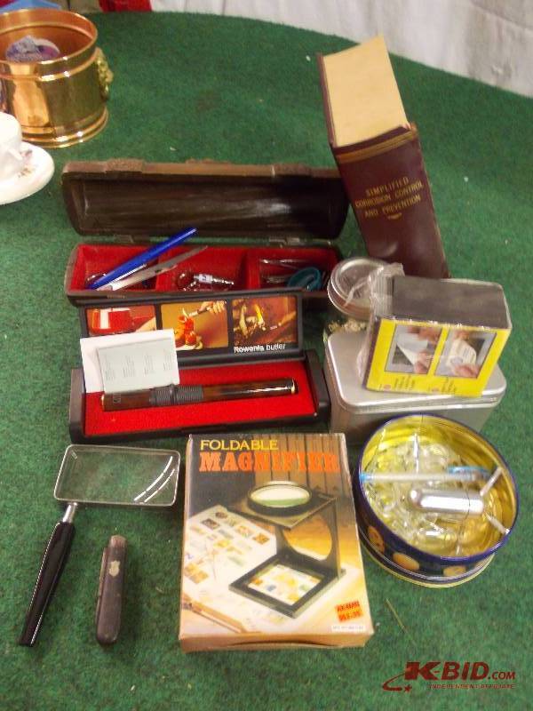 Box Lot - Jewelry Boxes, Magnifiers, Misc
