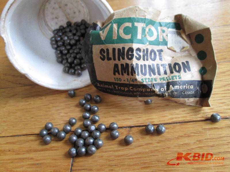 Vintage Victor slingshot ammunition...