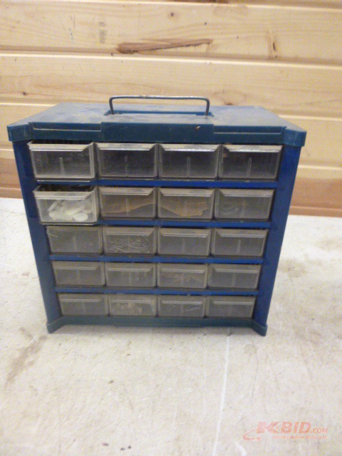 lot 100 image: Small Metal Parts Cabinet