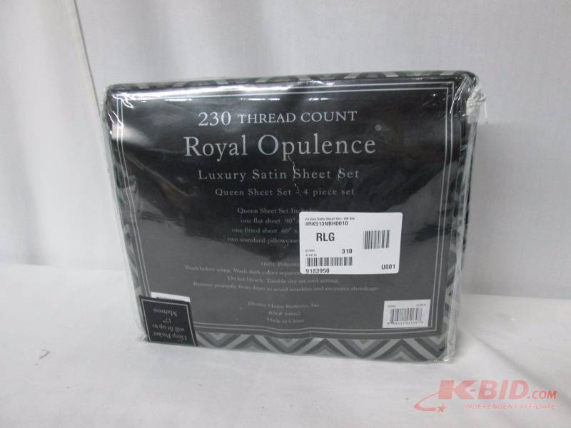 Printed Satin Sheet Set - Queen