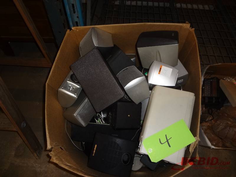 Box of Smaller Computer Speakers