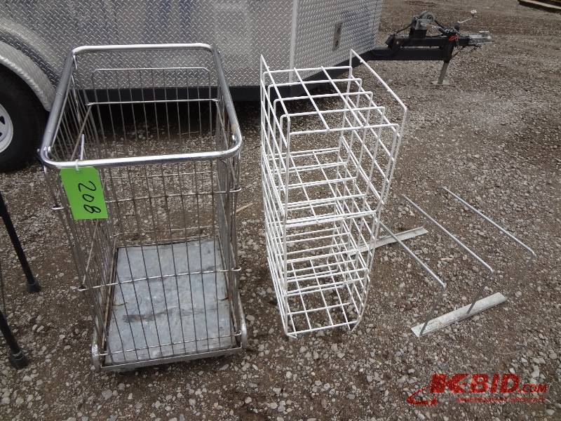 BasketCart on Wheels, 3 stacking bins, rack