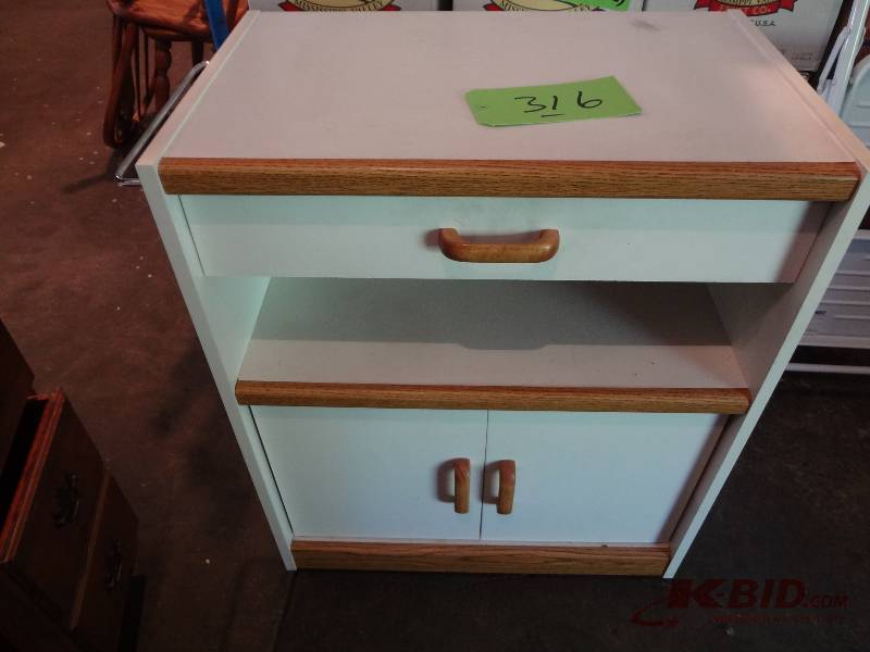White Rolling Kitchen Cabinet
