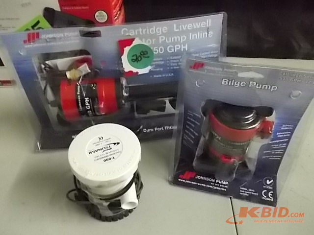 lot 76 image: 3-Pumps (2-Bilge, 1-Live Well)