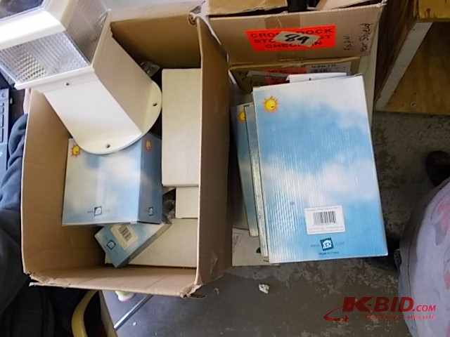 lot 90 image: Box Lot- Telephone Responders, Lighting, Security System Parts, Misc