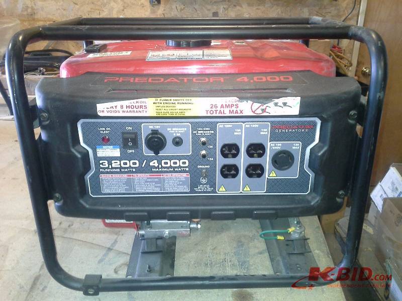 4000 Peak3200 Running Watts, 6.5 HP (212cc) Generator CARB
