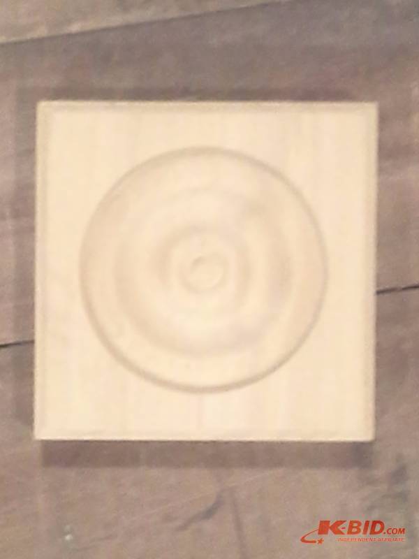 104 - Poplar Rosettes & 3 base moulding end rosettes